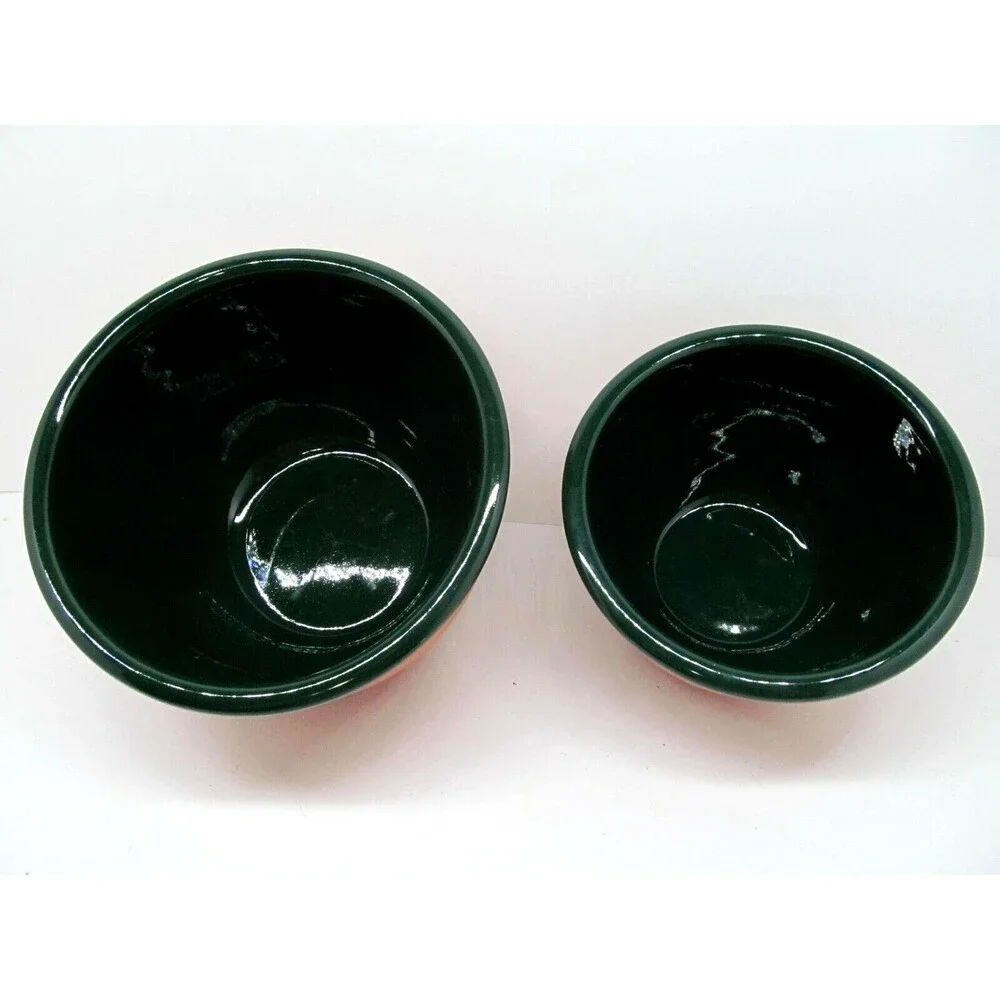 Over And Back Nesting Mixing Bowls Portugal Green & Clay Bundle of 2